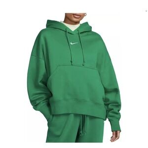 Nike Sportswear Phoenix Fleece Over-Oversized Hoodie Size Large Green Malachite